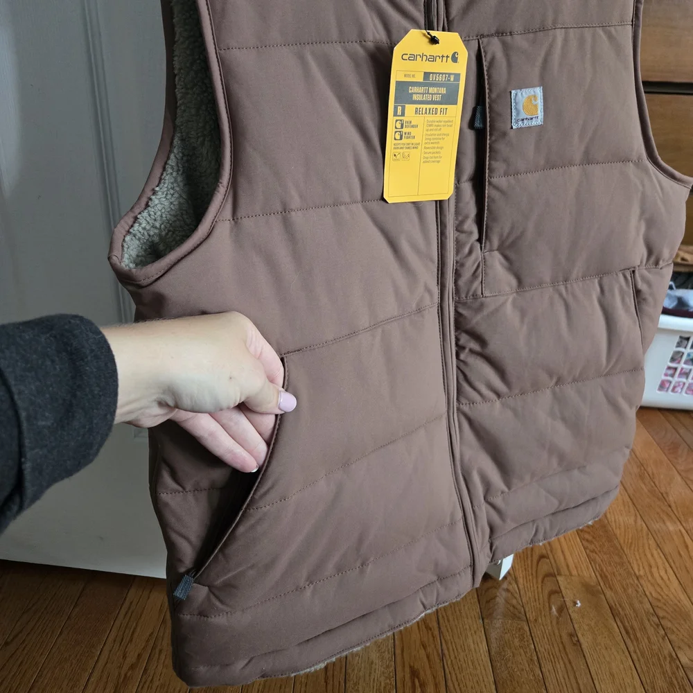 Carhartt Women's Montana Relaxed Fit Insulated Vest - Tan and Pink - Picture 5 of 7
